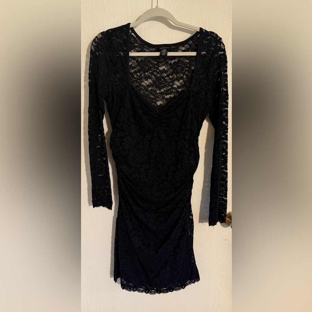 Moda International Black Lace Dress L